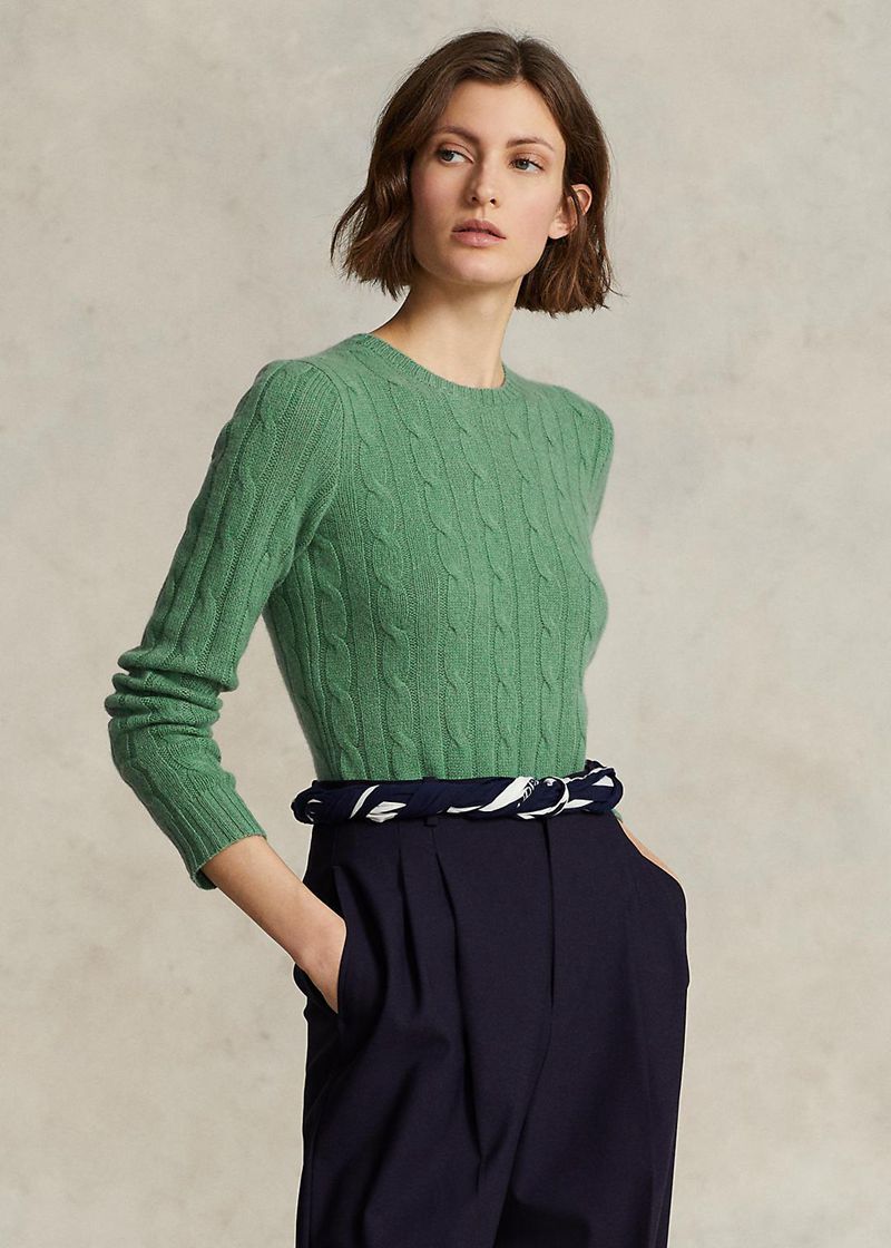 Sueter Polo Ralph Lauren Mujer Cable-Knit Cashmere Jumper Chile Verde YAOLE-9167